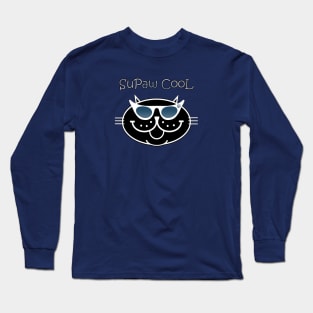 SuPaw CooL - Black Cat Cool Long Sleeve T-Shirt